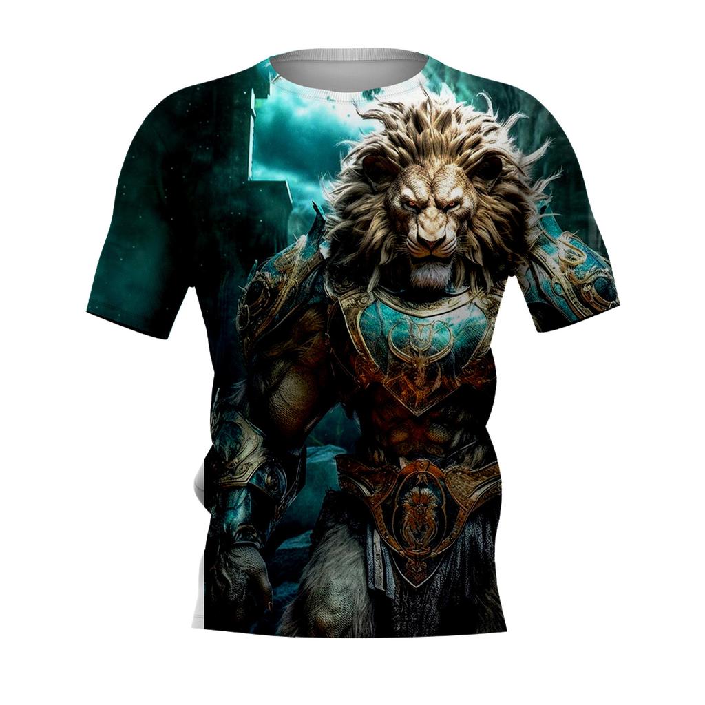 Oversized Men's T-Shirt 3d Tiger Print Tees Tops Summer Casual Mens Animal Pattern T Shirt O-Neck Fashion Clothes Prints T-Shirt