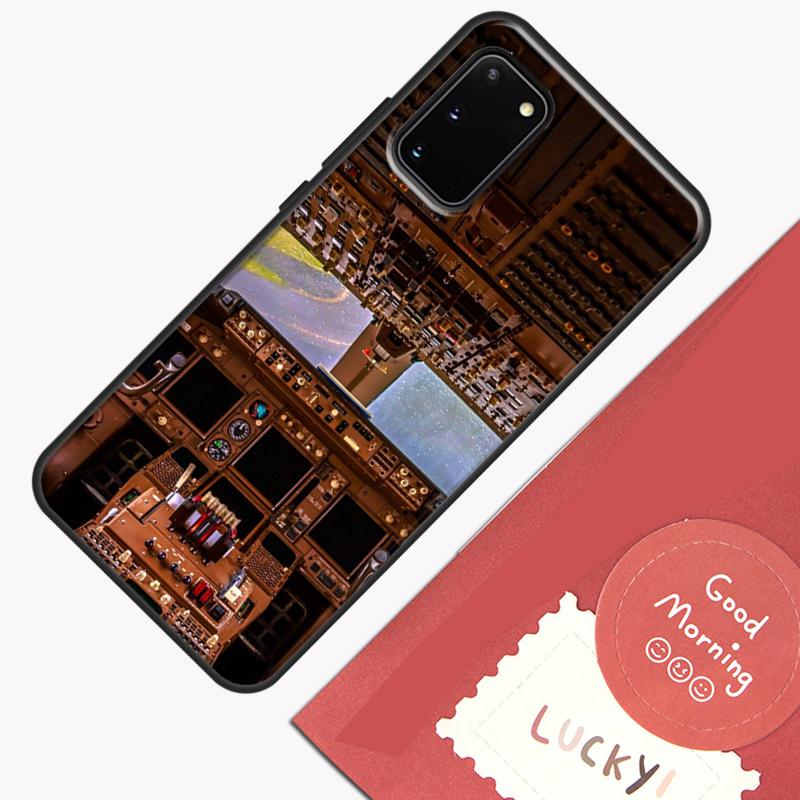 Aviation Aeroplane Pilot Cockpit Case For Samsung Galaxy S22 S21 S23 Ultra Note 20 S8 S9 S10 Note 10 Plus S20 FE Back Cover