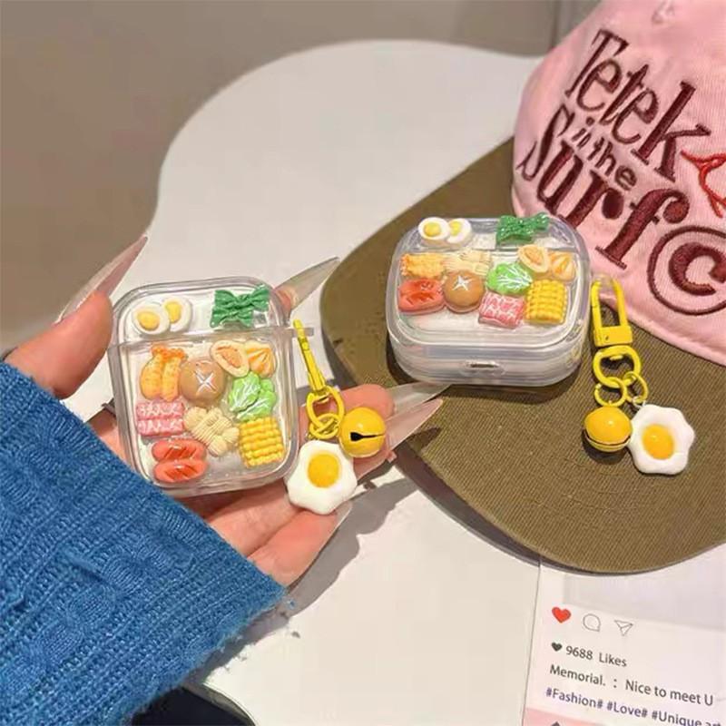 

Mini Cartoon Hot Dog Vegetable Earphone Cover Suitable Apple Airpods 3/4 Flash Powder Pro 2 Protective Case AirPods 1 2 Generation