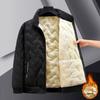 Men's Winter Lambswool Cotton Coat with Velvet Lining - Warm, Loose Fit, Stand Collar, Plus Size.