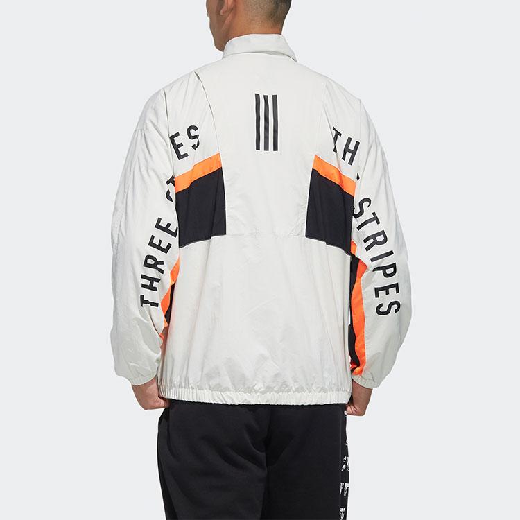 Adidas Essentials Logo Print Sport Stand Collar Jacket Men Jackets Grey HN8480