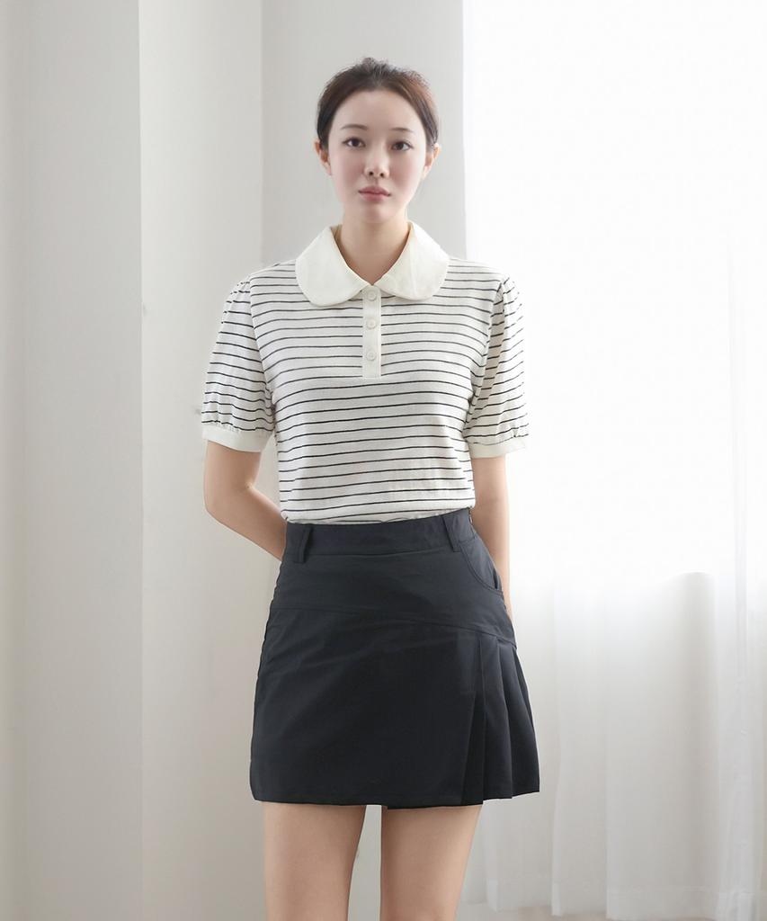 Keulleiseu Sunny Puff Stripe T-Shirt_Red