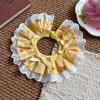 1 Set Kattenkostuum met Sterrenprint Gele Witte Gestreepte Hoed en Kant Ruffle Katten Slab Cute Huisdier Bandana Slab Outfit voor Katten Kleine Middelgrote Honden