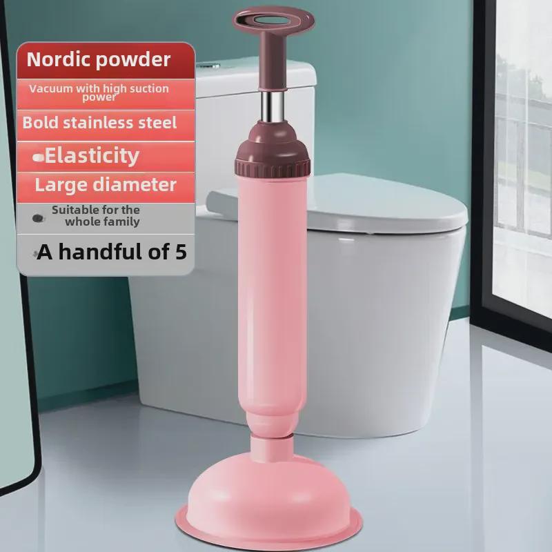 Toilet Blockage Plunger: Strong Suction Sewer Tool with Leather Plug