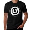 Sieben Schwarzes L7 T-Shirt Grafikdruck Kurzarm-T-Shirt