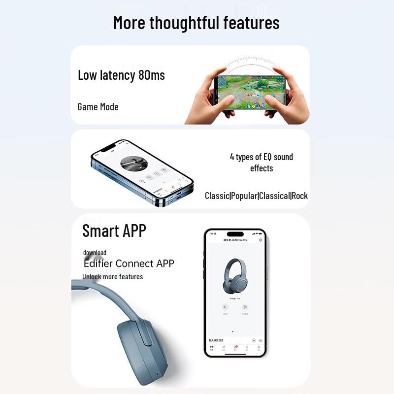 Edifier Free Pro Active Noise Cancelling Wireless Over-Ear Headphones