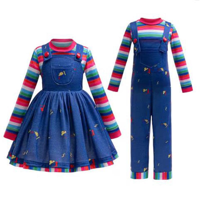 Chucky Halloween Girl Dress Boys Jumpsuits Costume Child Party Toddler Christmas