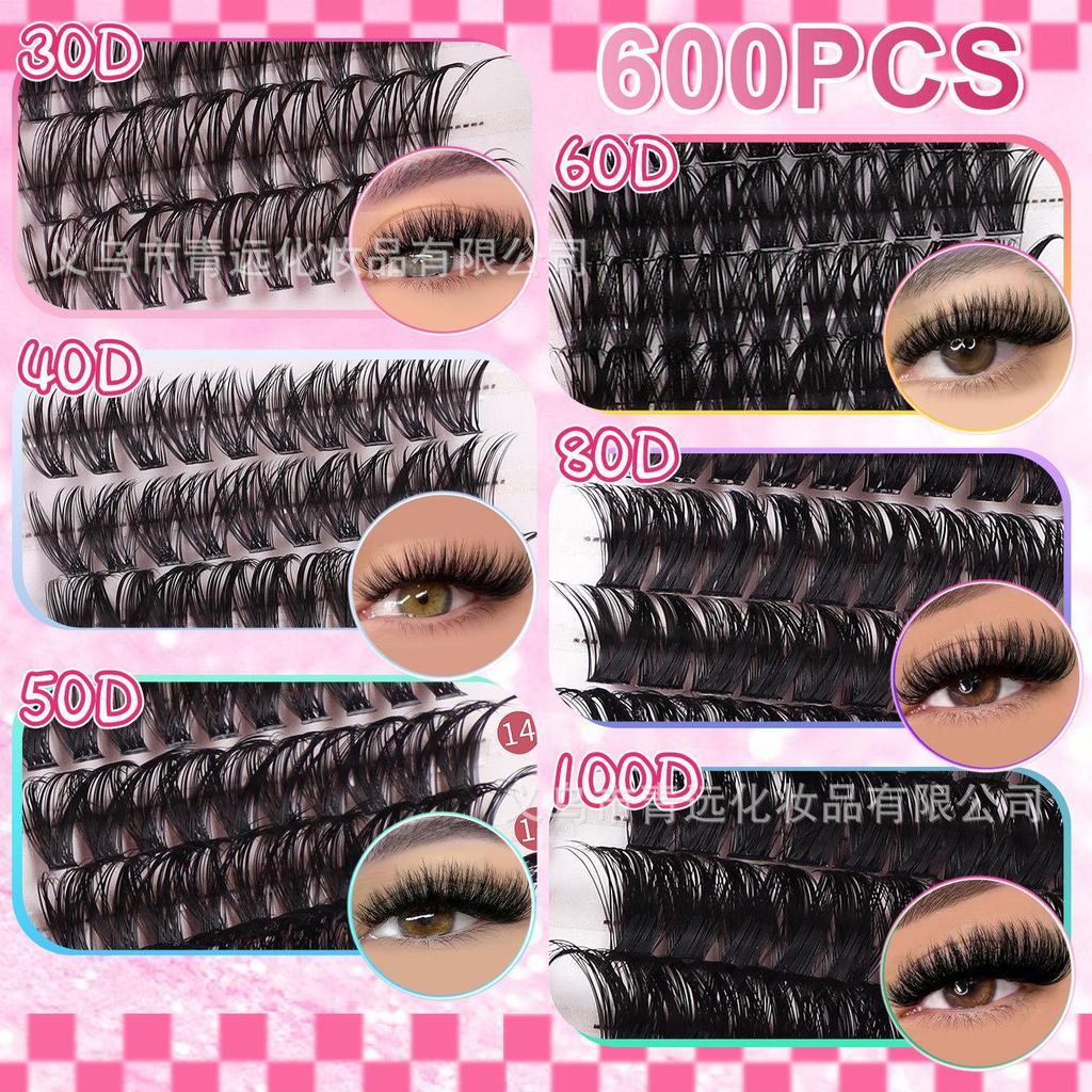 C Curl Individual False Eyelashes: 60 Clusters, 10-18mm, Dense and Segmented for DIY Application