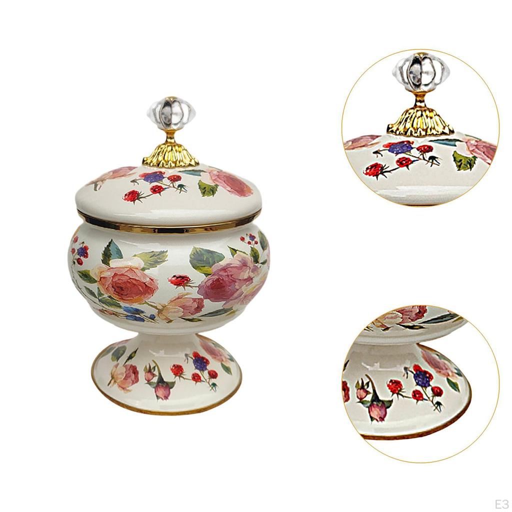 Email Storage Canister Tea Flower Pattern for Kitchen Worktop