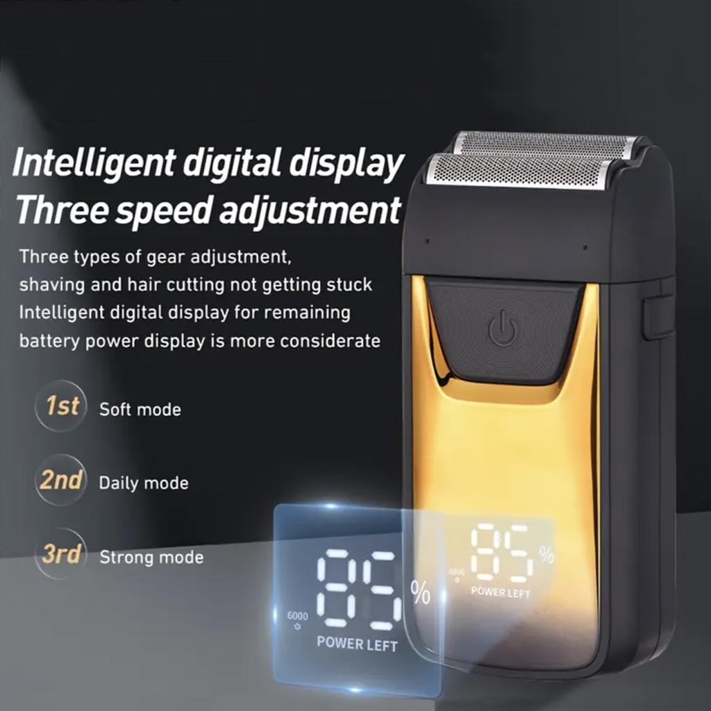 Man Beard Shaver Epilator Electric 3D Floating Hair Trimmer Chest Leg Hair Potable Razor LED Display Rechargeable Li-Battery