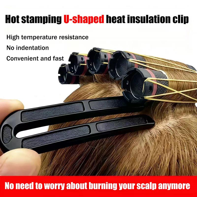 6/12Pcs U-shaped Insulation Clip High Temperature Salon Hair Perming Barber Perm Hair Pad Curly Accessory Styling Tools