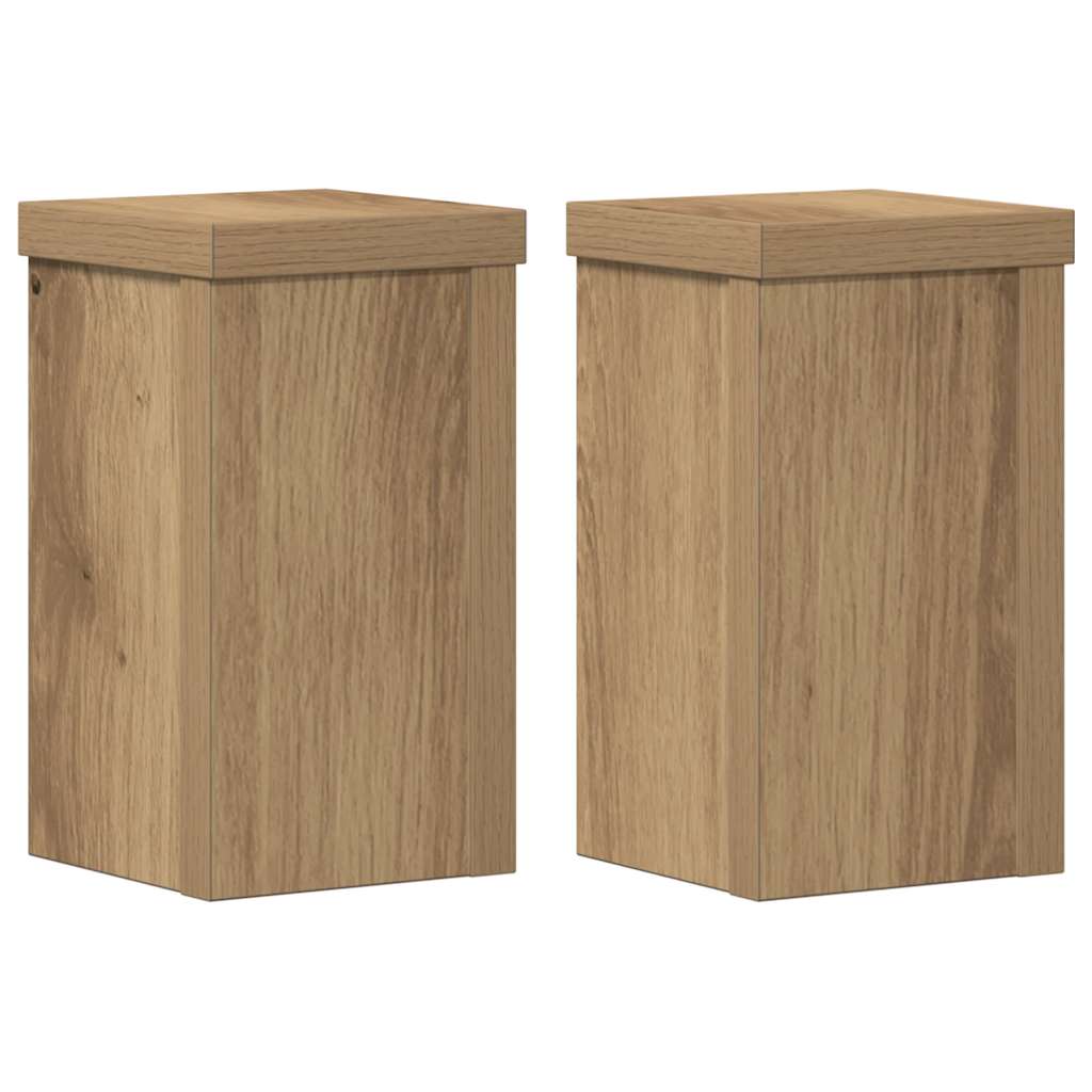 Pflanzenständer 2 Stück Handwerks-Eiche 10 x 10 x 18 cm Holzwerkstoff