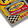 Vintage Pennzoil Motor Oil Metal Tin Sign - 8"x12" | Durable Retro Wall Art with Classic Design, Easy To Hang