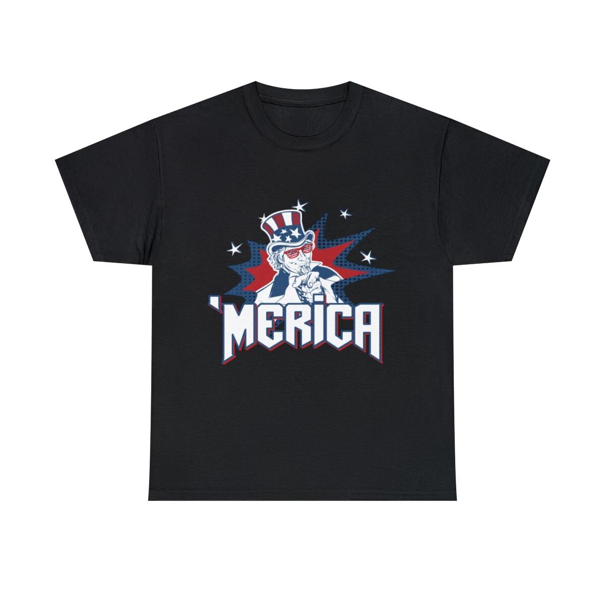 Uncle Sam  Merica 4th Of July Graphic Tee Shirt, S-5XL XL
