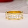 European and American retro-style double-row diamond ring, a fashionable ring for weddings and special occasions, designed for women