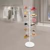 35-Hanger Rolling Hat Display Stand, White Floor-Standing Wig Cap Rack with Wheels - Adjustable 175cm Commercial Hat Holder