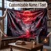 Fantasy Magic Theme Throw Blanket Custom Name Text Personalized Blanket Soft Cozy Blanket for Home Sofa Bed