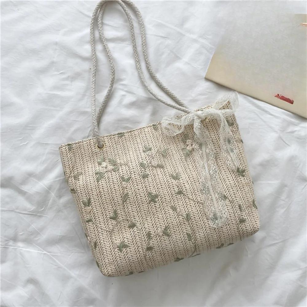 Women Summer Luxury Handbag Picnic Bags Fashion Woven Bag Handbags for Female Portable Bucket Bag