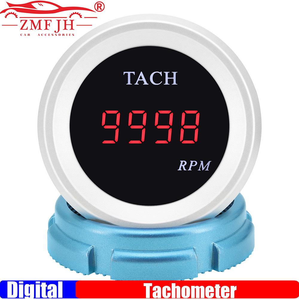 

ZMFJH Digital 0-9999RPM Tachometer for 4/6/8 Cylinder Car Red LED Light Universal Car Truck RPM Tacho Gauge Meter DC12V24V tachometer
