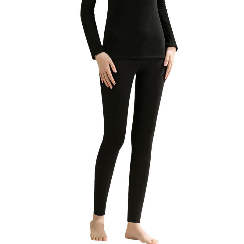 Women's Fleece-Lined Lyocell Thermal Leggings - High Waist Wool & Cashmere Warm Pants