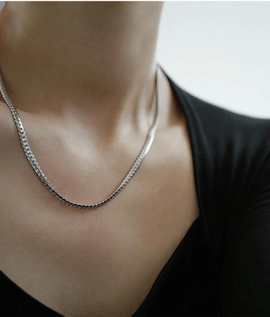 1 pièce 6 mm Hommes Argent Sterling 925 Chaîne Cubaine Bracelet Collier Mode Hip Hop Chaîne Collier Bijoux Masculins cadeau