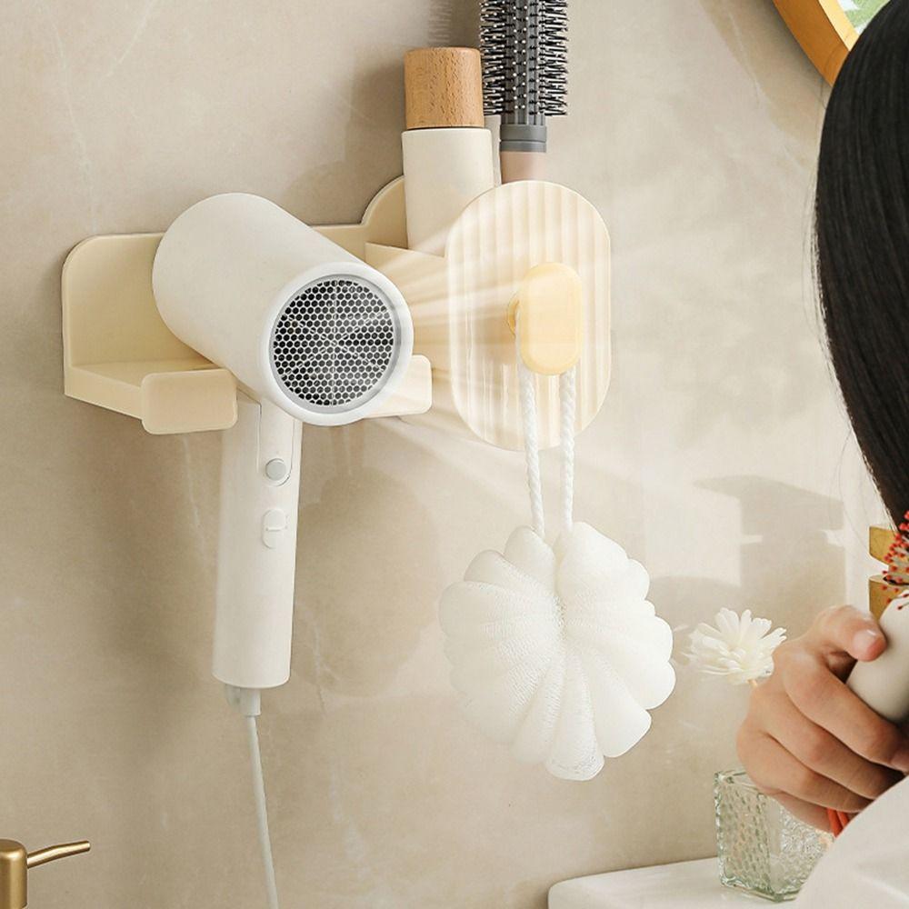 

Держатель для вентилятора без перфорации, пластиковая подставка для выпрямителя, простой держатель для фена для дома