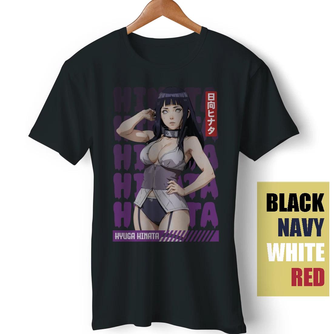Hinata Hyuga Naruto Anime Manga Japanese Waifu Funny Gift Otaku Unisex T-Shirt L