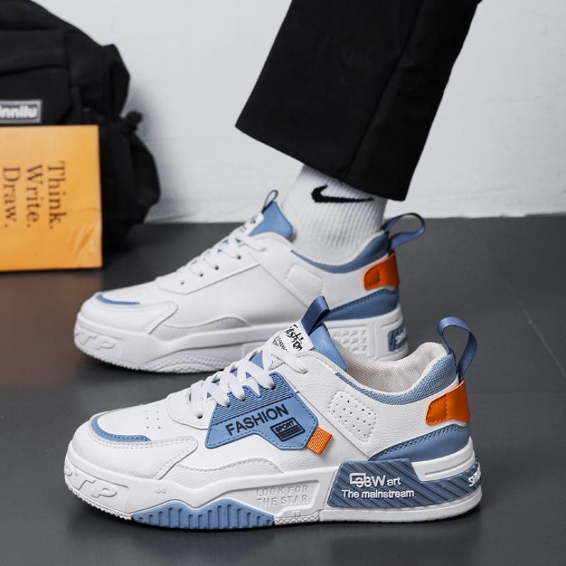 Mode Frühling Neu Leder Freizeitschuhe Mann Flache Sneaker Atmungsaktiv Anti-Geruch Luftpolster Laufschuh Graffiti Skateboard-Schuh