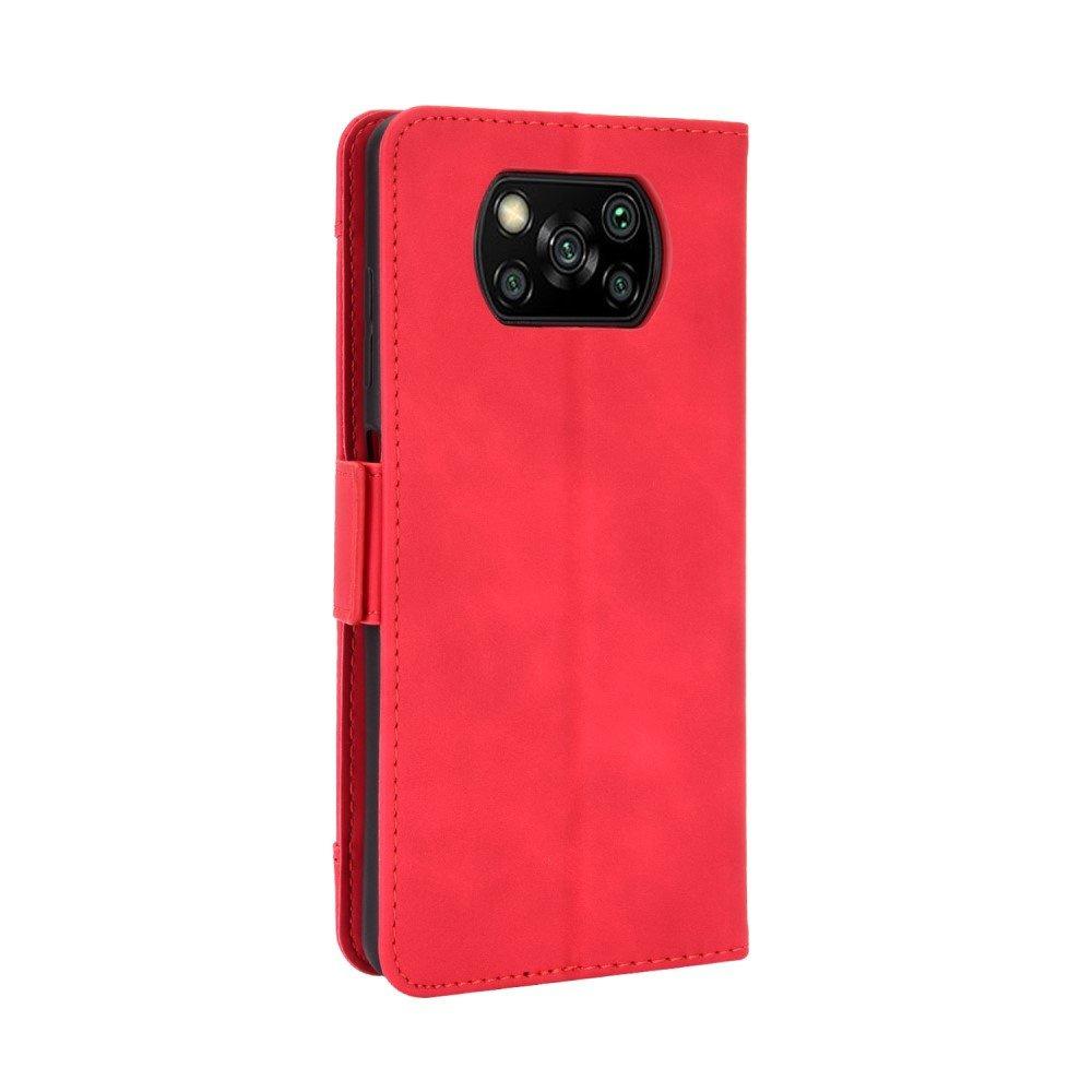 Flip Case for Xiaomi Poco X3 NFC / Poco X3 Pro, Card Slot, Red
