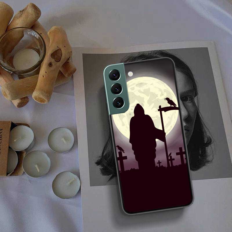 Death Grim Reaper Skull Phone Case For Samsung S25 Edge S24 FE Galaxy S22 Ultra S21 Plus S20 S23 S10 Plus Cover Silicone Soft Co
