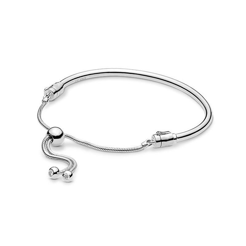 

Adjustable Sliding Bracelet Minimalist Korean Style DIY Jewelry Basic Chain серебряный