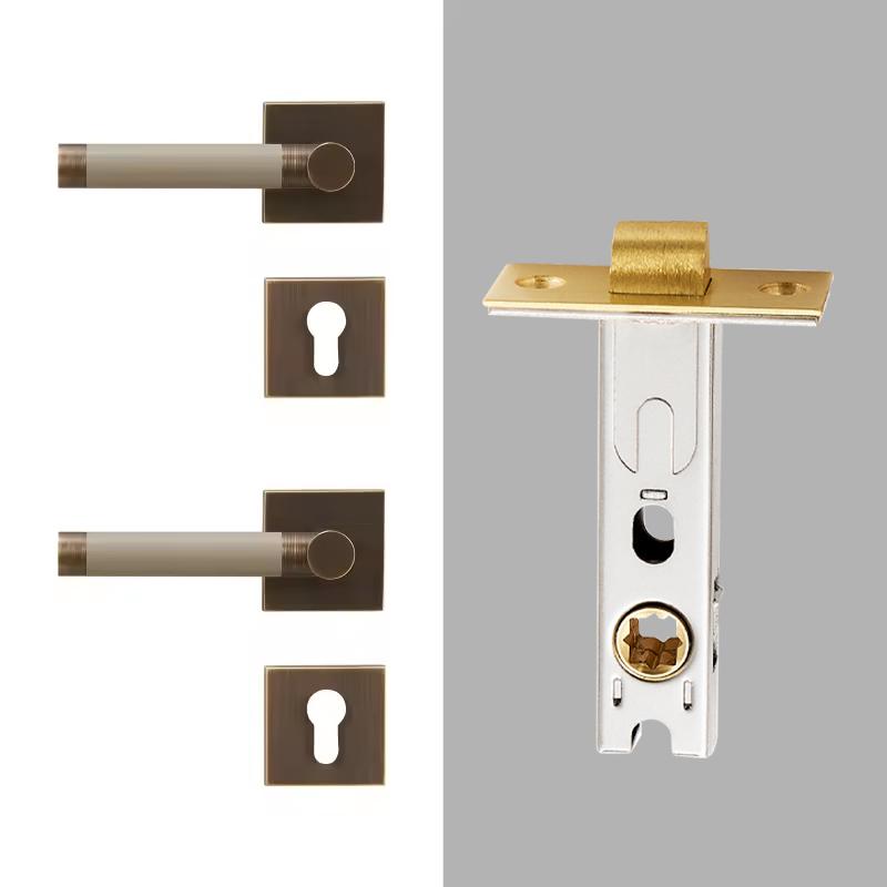 

Dooroom Комплект латунных дверных замков Современный сменная кожаный интерьер Спальня Ванная комната Двойной муляж Конфиденциальность Проходной Дверной рычаг