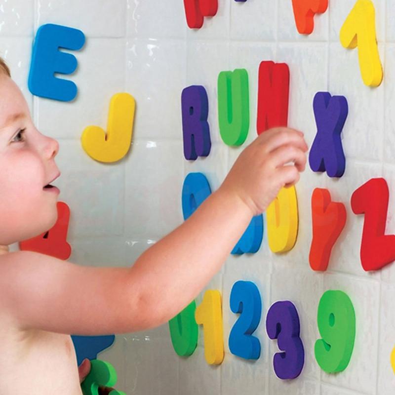 36Pcs Foam Letters Bathtub Bathroom Education Learning Toys Alphanumeric Total Bubble Stickers Children's Puzzle DIY Toy Set New