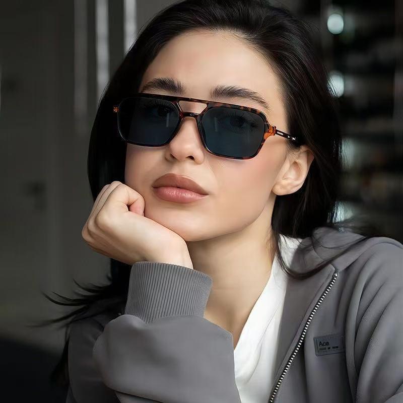 New Fashion Myopia Sunglasses Retro Square Frame UV Protection Fashion Sunglasses Men Women Aviator Style Myopia Glasses -4.0