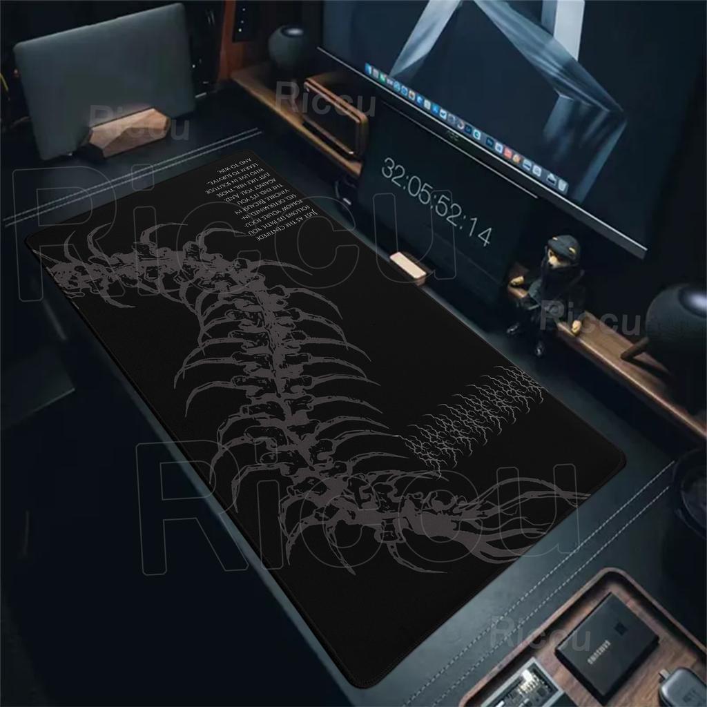 Tappetino Mouse Gotico Bianco Nero Grande Mousepad da Gioco Estetica Centipede Accessori PC Tappetino Esteso Tappetini Mouse Tastiera Ufficio