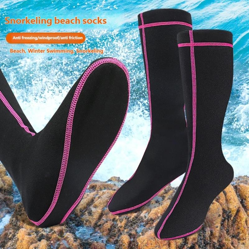 Unisex Antislip Scubas Socks Thick Neoprene Long Tube Length Diving Socks Surfing Booties for Diver and Swimming Coaches