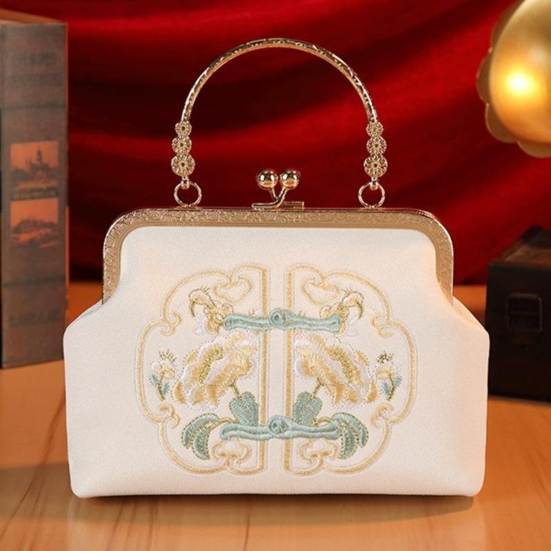 Embroidered Women's Bags Small Square Bags Bridesmaids Buckle Handbags Suya Niche Hanfu Cheongsam Bride