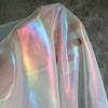 Rainbow Gradual Color Creative Mesh Yarn Fabric White Soft Designer DIY Sewing Dress Sheer Material Photography Background Cloth