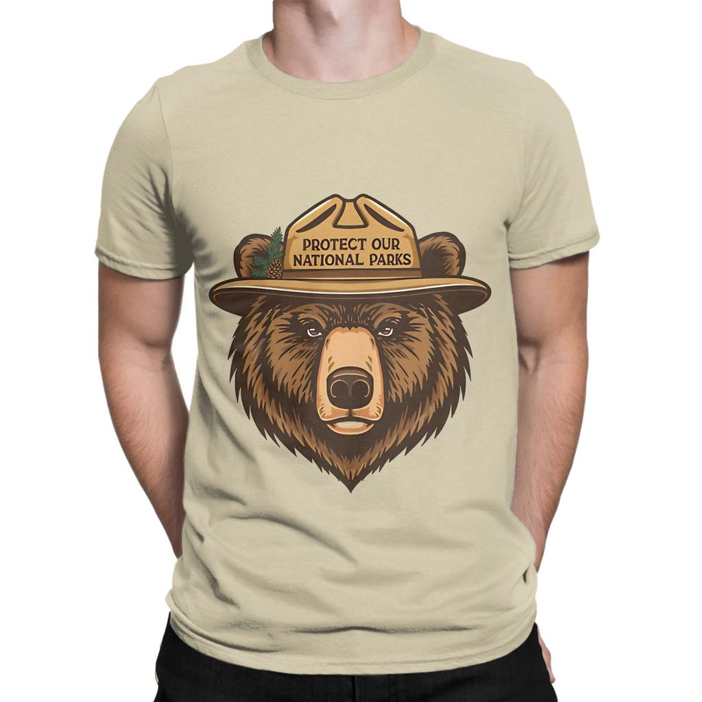 Protect Our National Parks Conservation Nature Lover Outdoors Graphic 100 Cotton TShirt Smokey bBear Tops Tees For Unisex