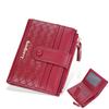Pu Leather Womens Wallet With Woven Pattern And Zipper Closure For Daily Use