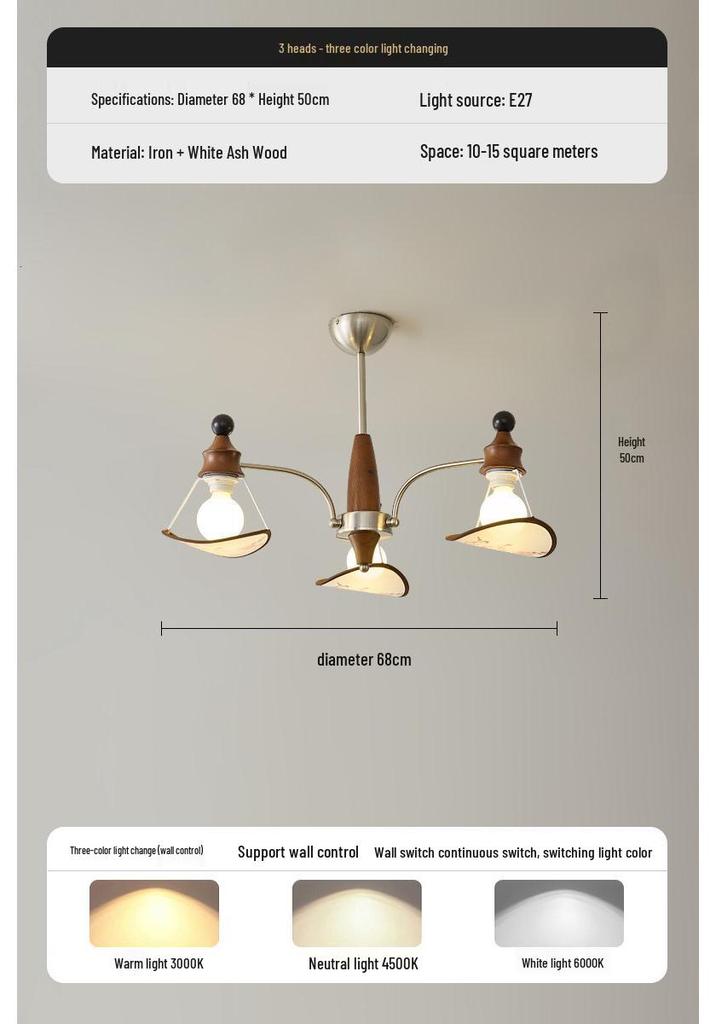 Retro American Chandelier: Versatile Living Room, Bedroom & Dining Lamp with Persimmon Design
