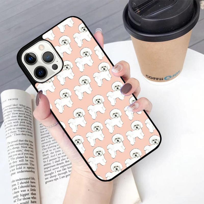 Cute Cartoon Bichon Frise Phone Case For iPhone 17 Air 14 15 16 16e 13 12 Max Cover For Apple 11 Pro Max Plus Coque