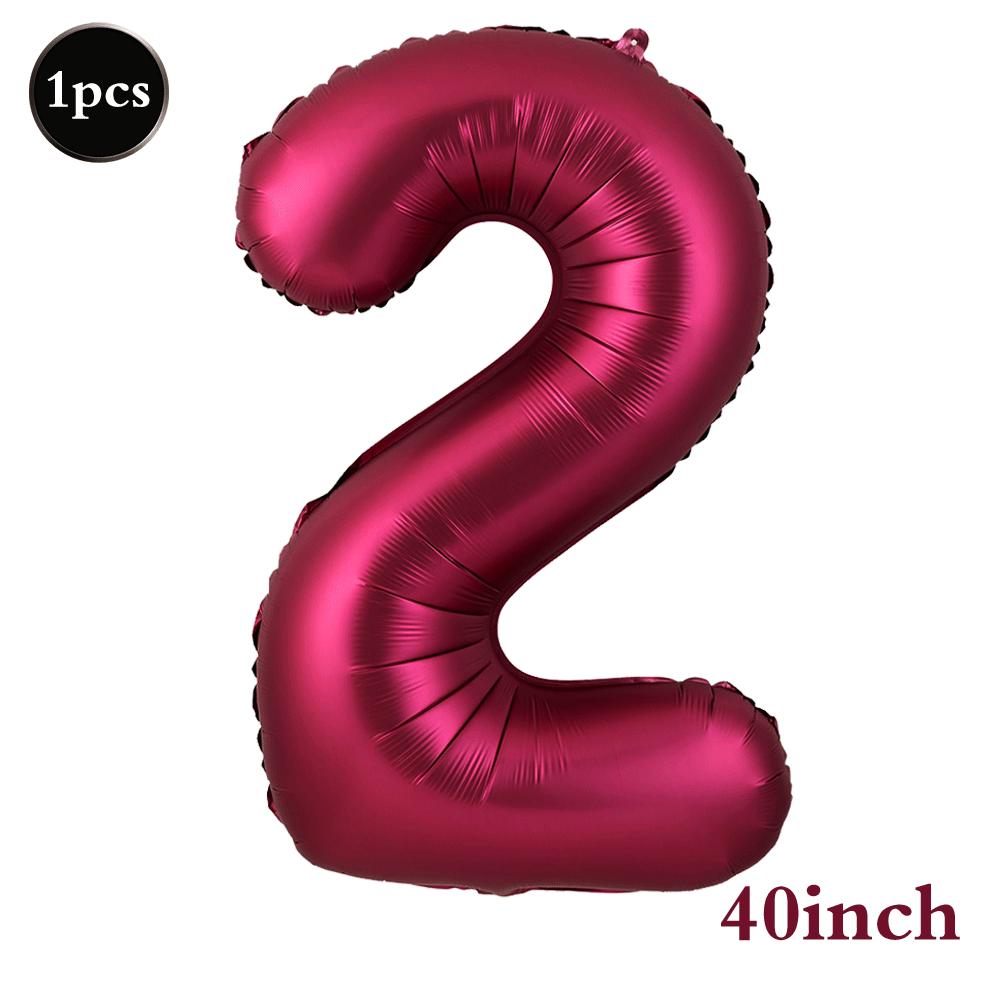 Giant 32 Inch Number Balloon Set Metallic Rose Red Foil Helium Balloon Kit DIY Happy Birthday Party Decor Kids Adult Anniversary