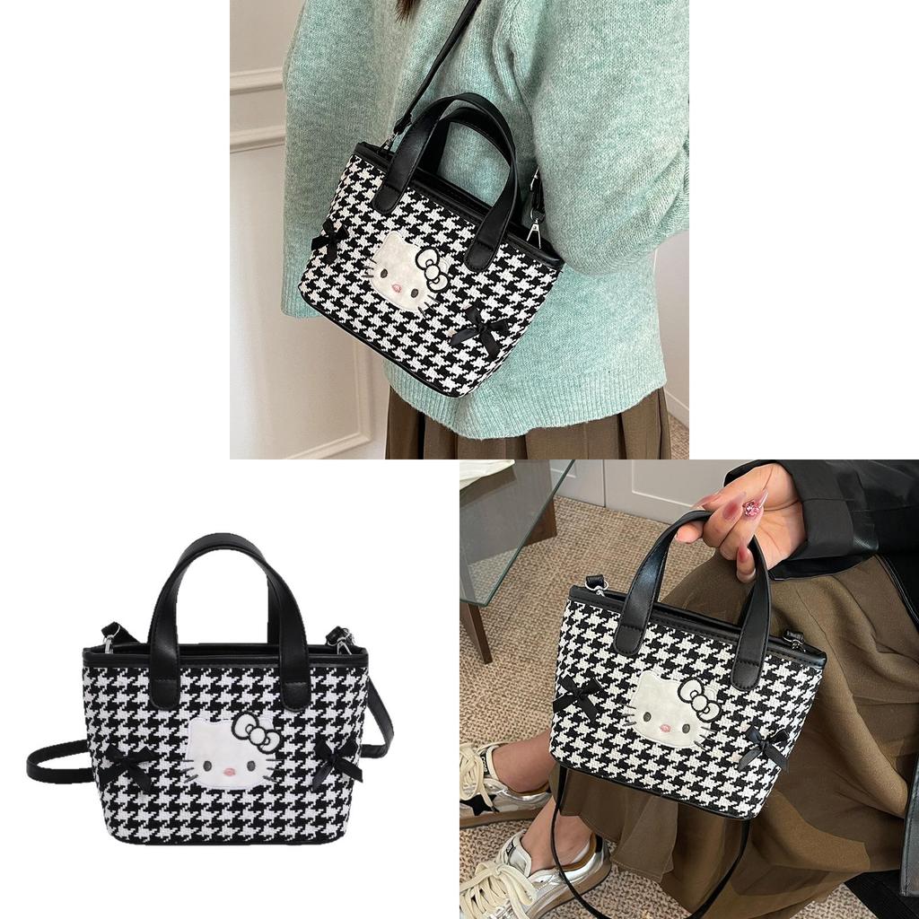 Hello Kitty Crossbody Patterned Shoulder Bag With Zipper Closure For Fashion Women