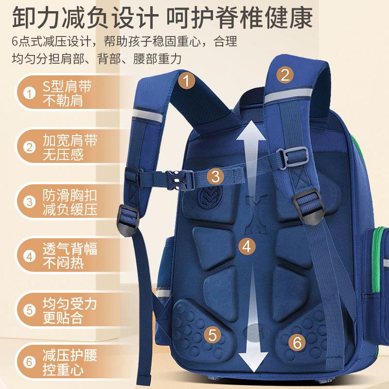 Elementary School Bag Boys New 6th Grade Children and Girls Spine Protection Burden Reduction Waterproof Ultra Lightweight Backpack
