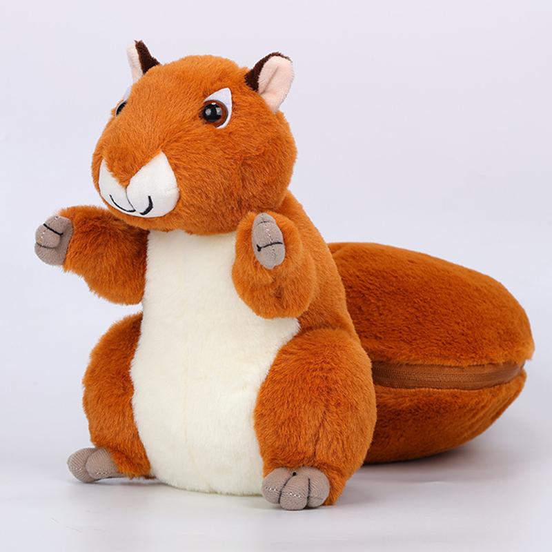 25cm Kawaii Nuts Turn Into Squirrel Stuffed Animal Soft Hiding In Nut Fruit Plush Cute Doll Pillow Children's Toys Birthday Gift