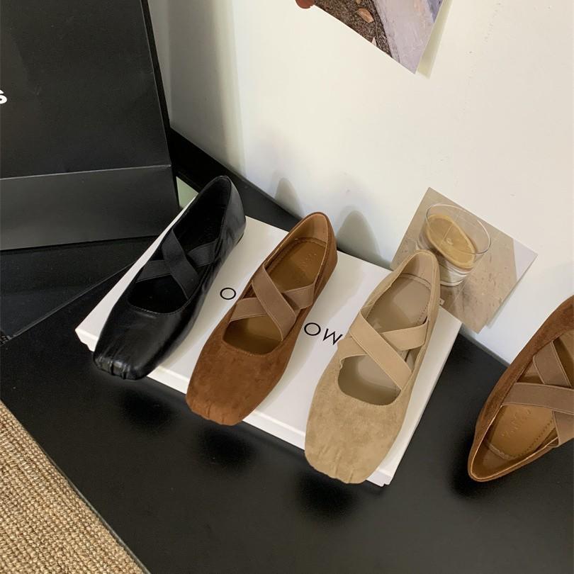 Retro Mori Square Head Thick Heel Light Mouth Single Shoes Women's Autumn Cross with Ballet Fairy Style Soft Sole Mary Jane Doudou Shoes