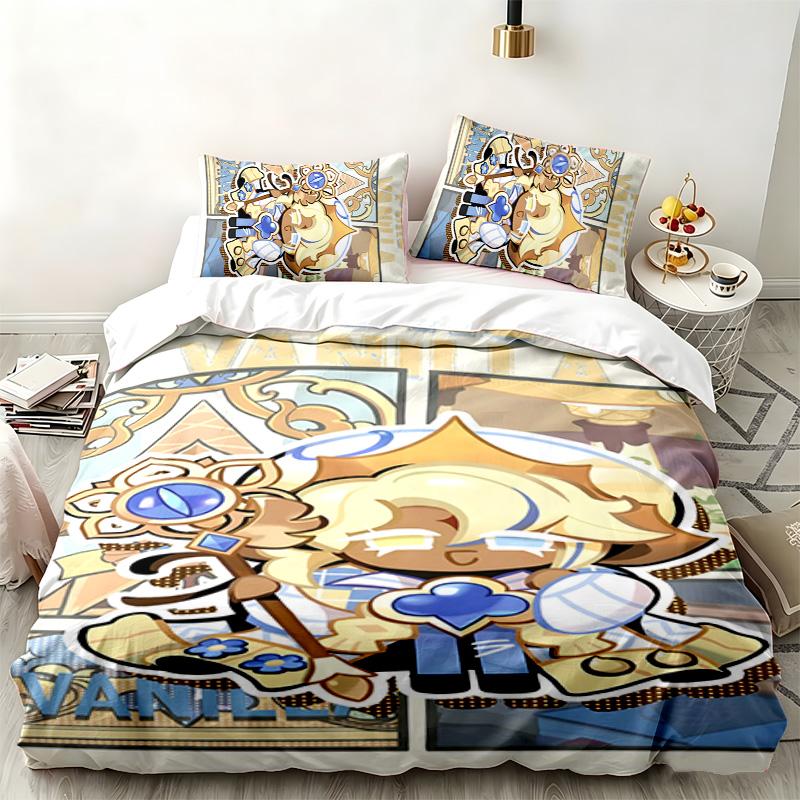 Cookie Run Kingdom 3pc Set Perfect for Bedroom Use Comfortable Bedding Set Includes a Duvet Cover and Two Pillowcases Ideal Birthday or Christmas Gift
