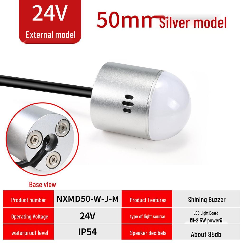 Waterproof LED Magnetic Hemisphere Signal Light: 3-Color, 12V/24V Indicator for Machines