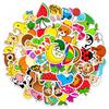 50 Cartoon Items Animal Children Stickers Cute Waterproof Reward Stickers Kindergarten Hand Account Decorative Stickers